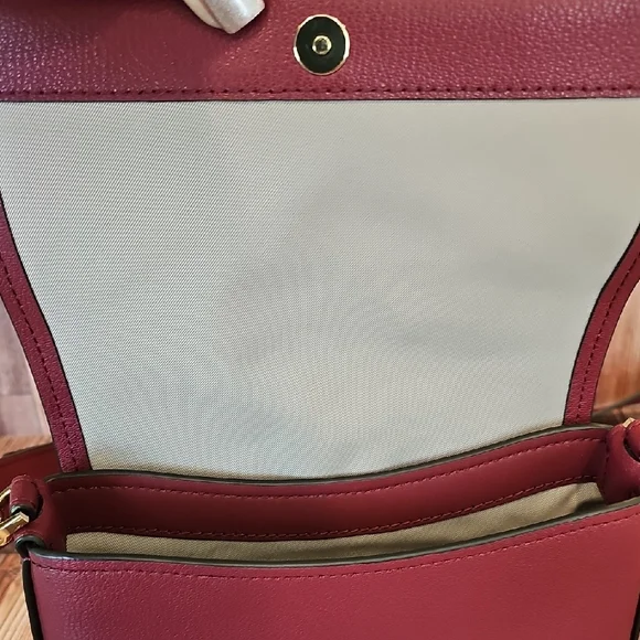 ? Marina‎ Jonet Italian Cowhide & Leather Backpack ? Western Boho Alpine Vibe Michael Kors Wine Red Crossbody Bag main image 4